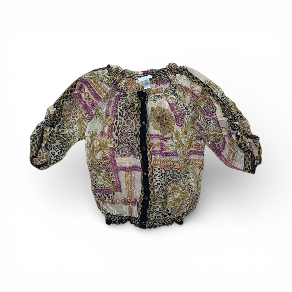 Y2K cache sheer silk blouse